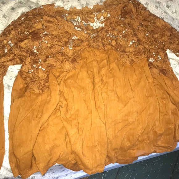 Free People Lina Lace Top in Bronze - Picture 7 of 7